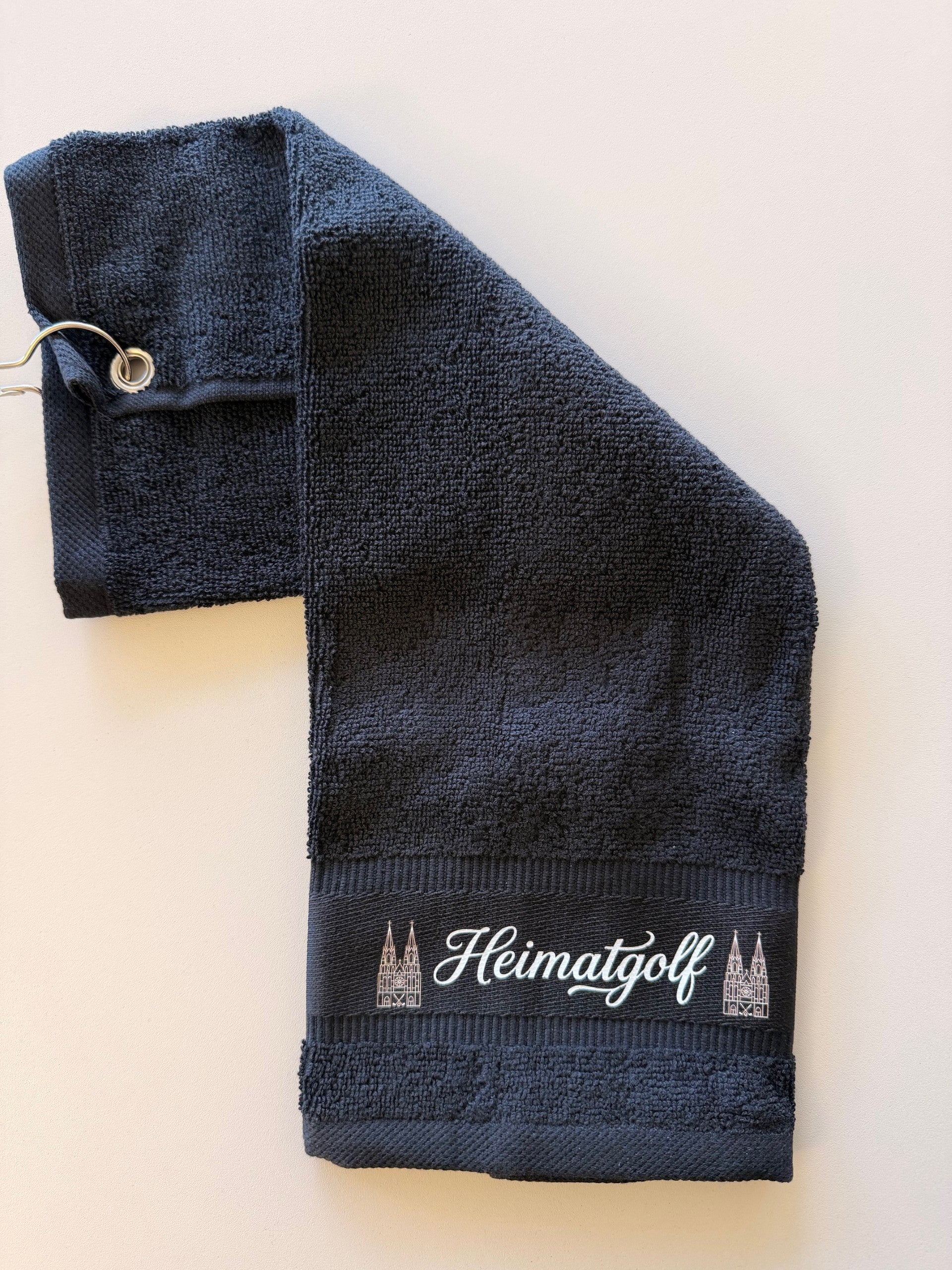 Heimatgolf Premium Frottee-Caddiehandtuch „DOM Edition“ – Deep Black